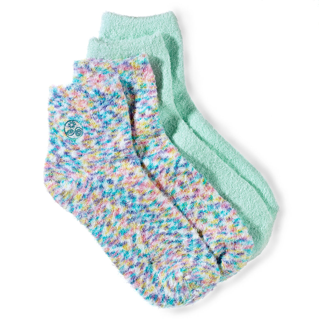 aloe socks 2 pairs confetti and green