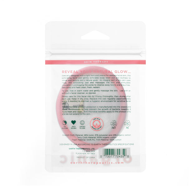 Organic Cotton Exfoliating Facial Pad - Pink