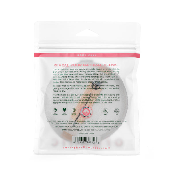Organic Cotton Exfoliating Hydro Sponge - Round - Pink