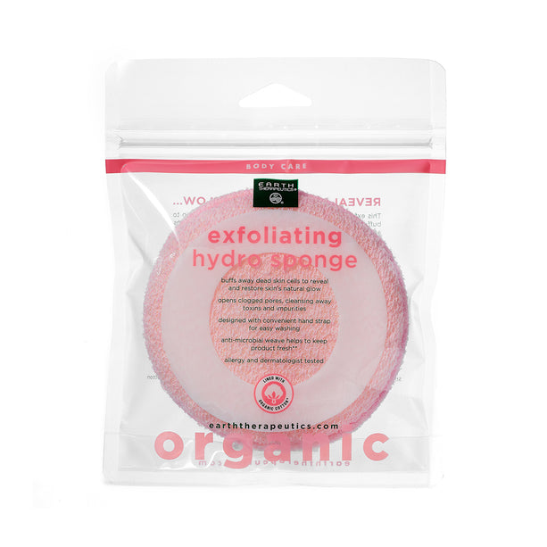 Organic Cotton Exfoliating Hydro Sponge - Round - Pink