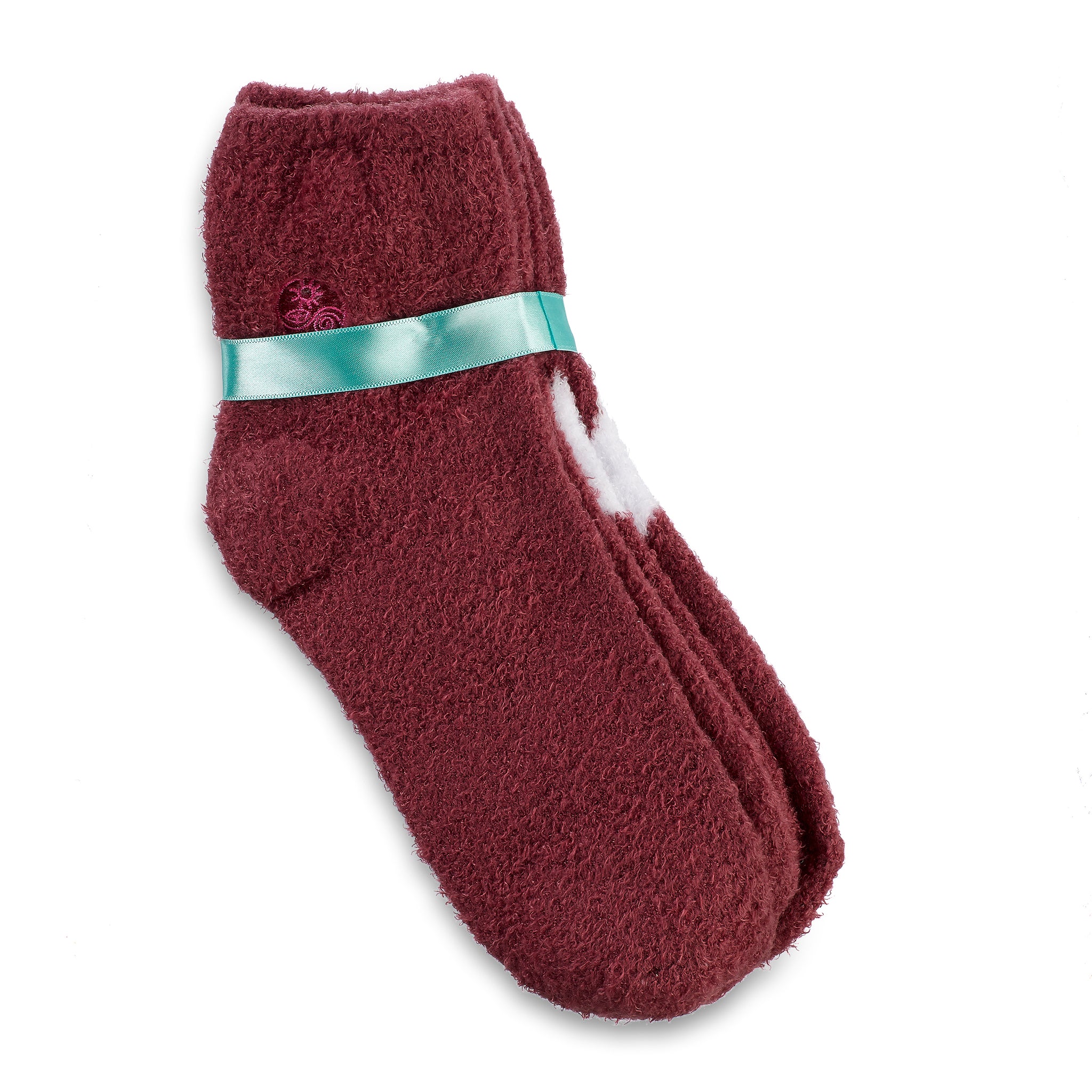 Aloe Socks - 2 Pack - Stars/Burgundy – Earth Therapeutics