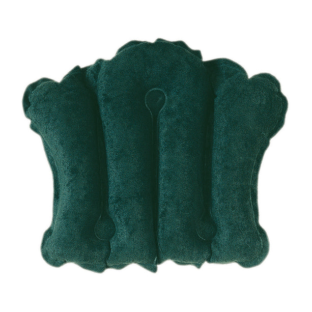 Terry Covered Bath Pillow - Dark Green
