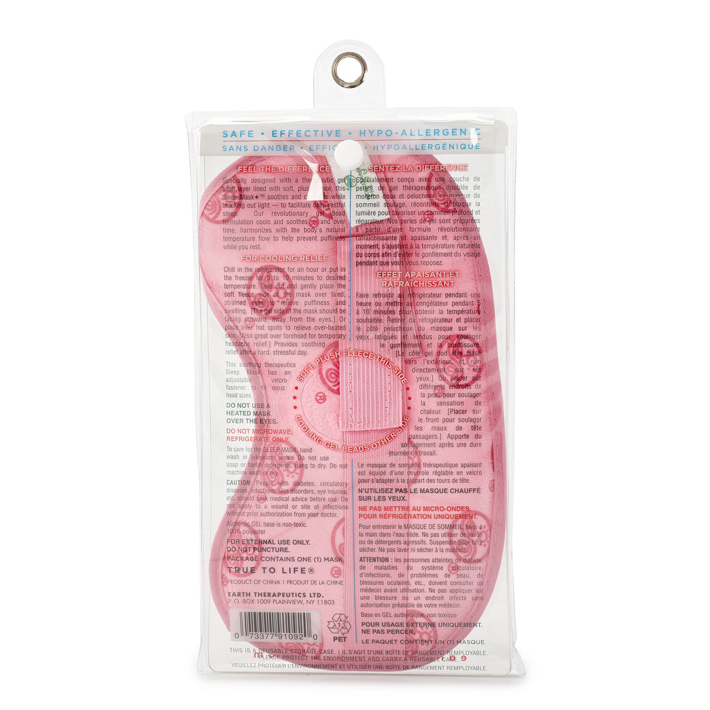 Gel Bead Sleep Mask - Pink PKG-back