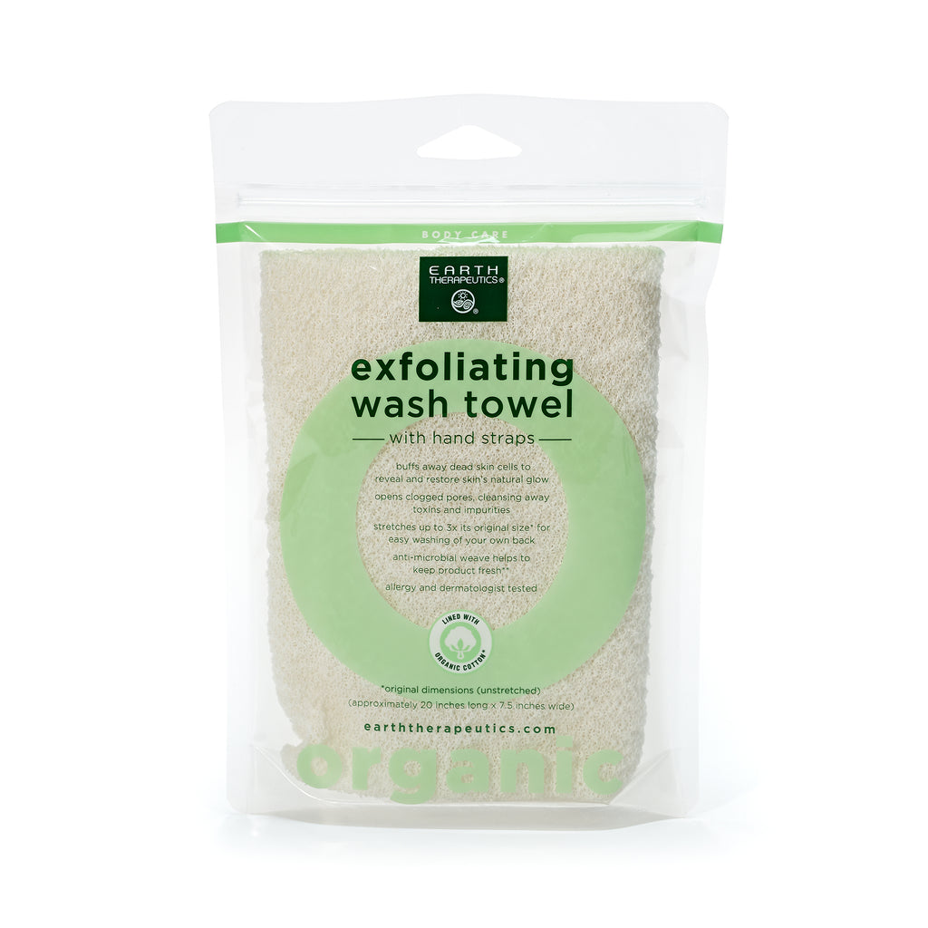 Organic Cotton Exfoliating Wash Towel with Straps