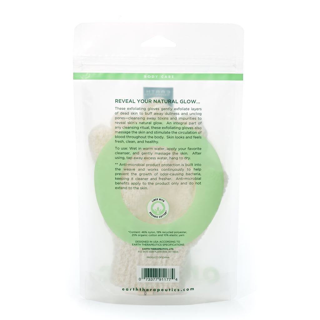 Organic Cotton Exfoliating Hydro Gloves Earth Therapeutics