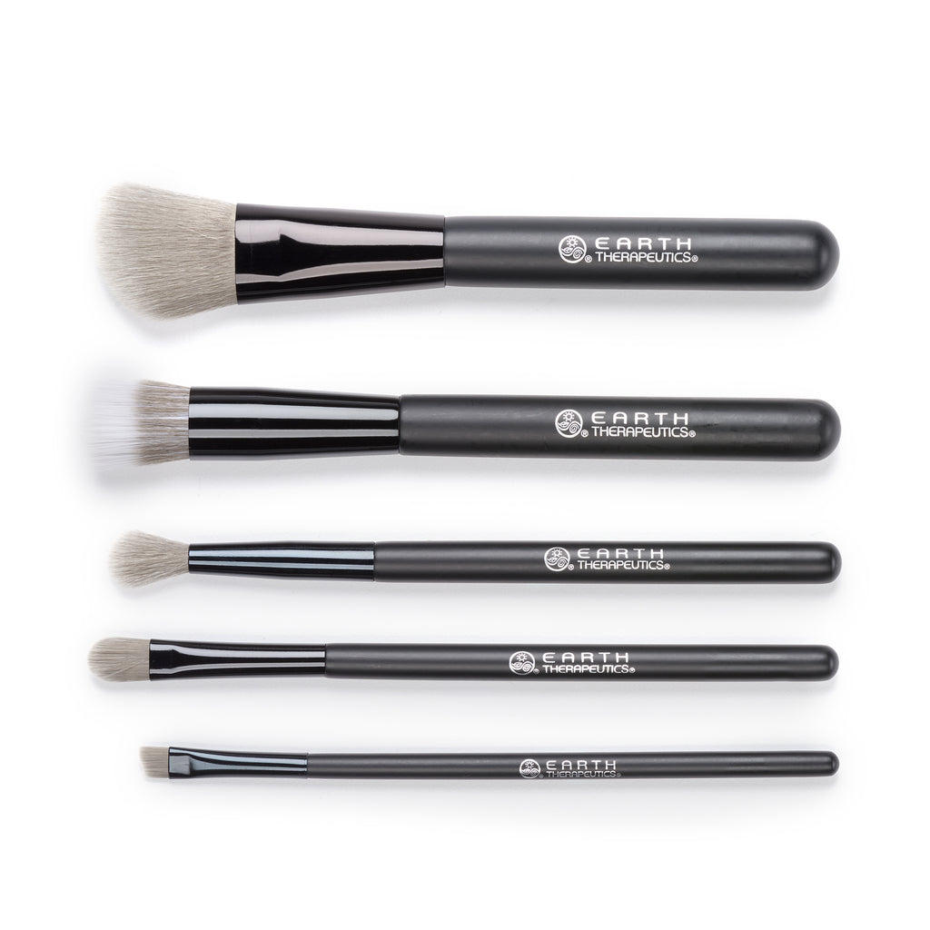 Charcoal Cosmetic Brushes Set For Women