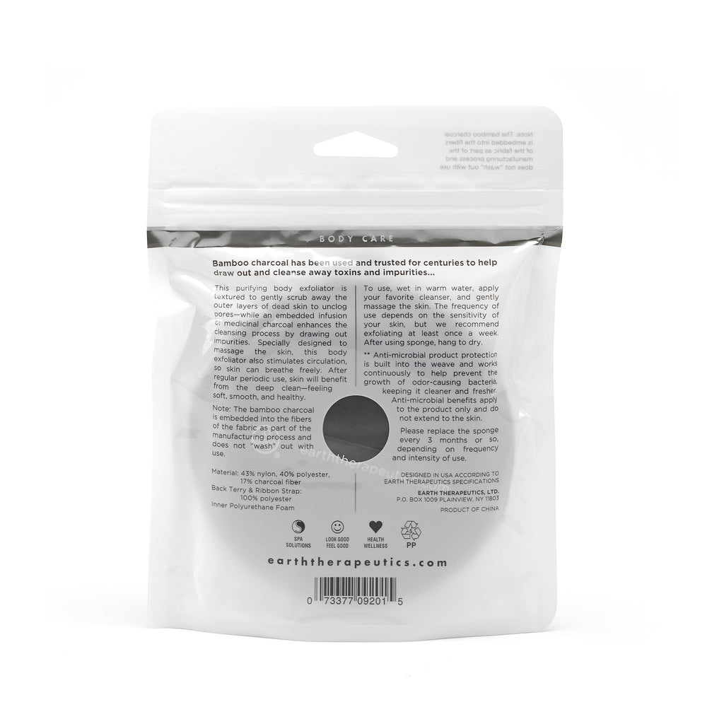 Single Pack Round Charcoal Exfoliating Sponge