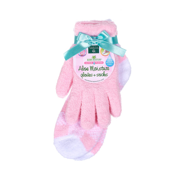 Pink Aloe Gloves and Socks Combo Set
