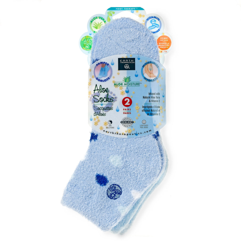 Blue Polka Dot Aloe socks - Double Pack Socks