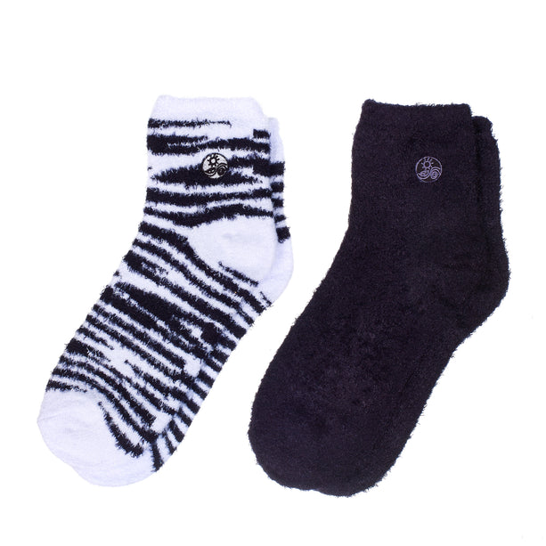 Soft Black & White Aloe socks - Double Pack Socks