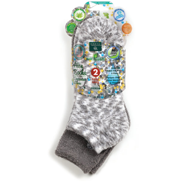 Aloe Socks + Peds - 2 Pack - GRAY Confetti
