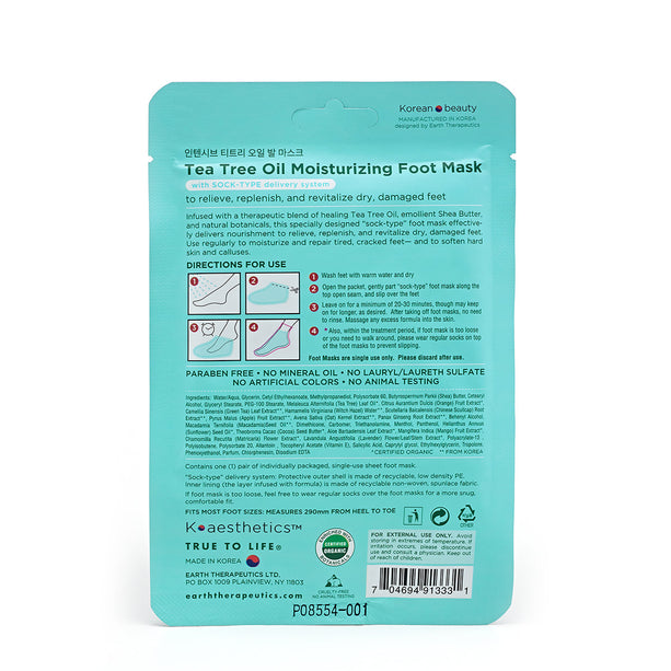 Tea Tree Oil Moisturizing Foot Mask - 1 Pair