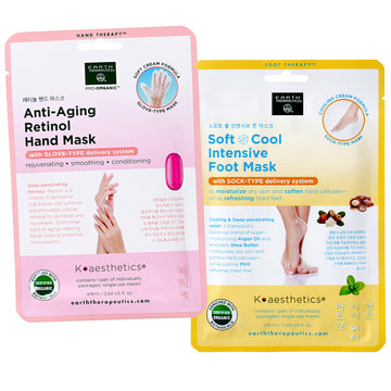 K-Aesthetics Organic Retinol Hand Mask & Argan Foot Mask Combo