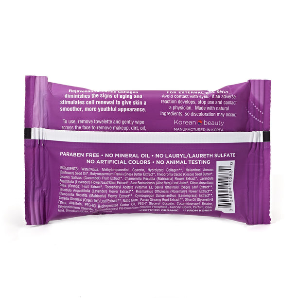 Travel Collagen Oily Face Makeup Remover Wipes